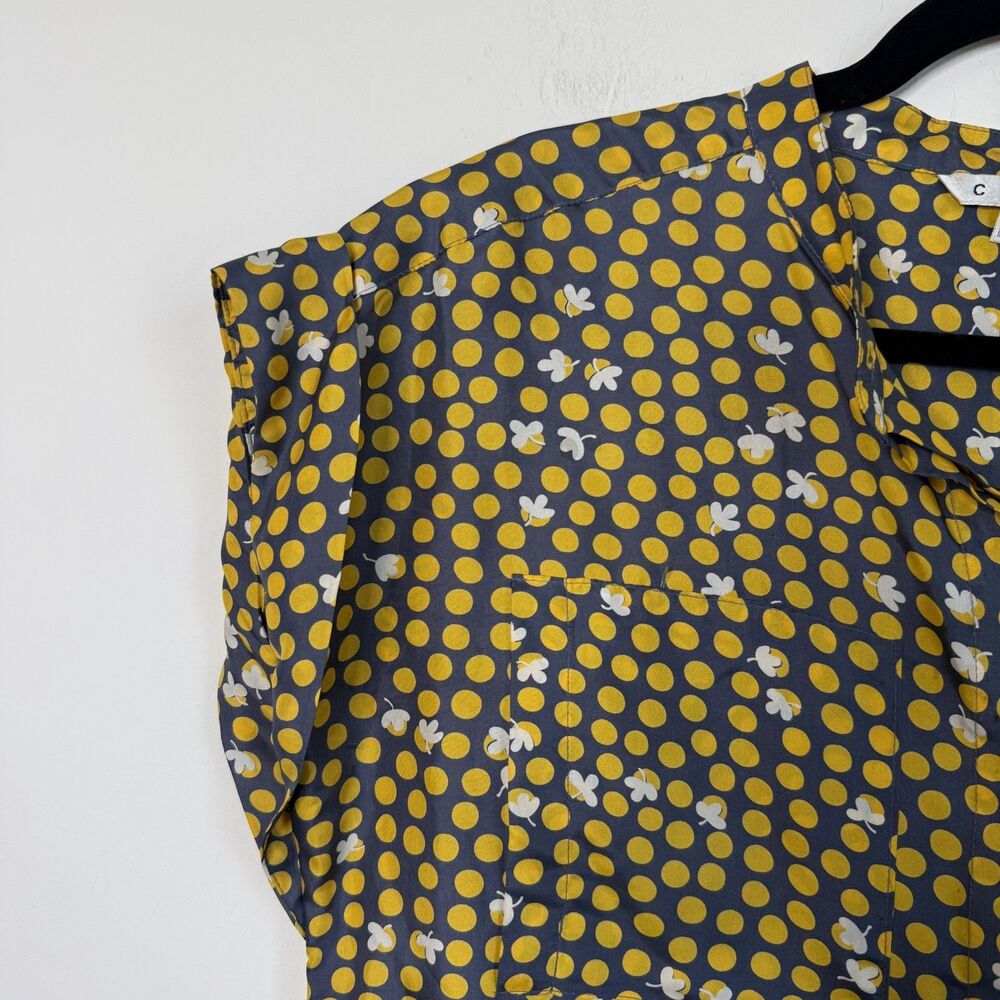 Cabi 100% Silk Blouse #183 Small Clover Polka Dots Oversized Boxy Button Up Top - Picture 4 of 14